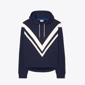 Tory Burch Sport French Terry Chevron Hoodie Sweatshirt XS